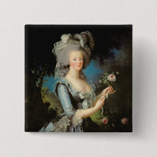 Marie Antoinette  with a Rose, 1783 15 Cm Square Badge