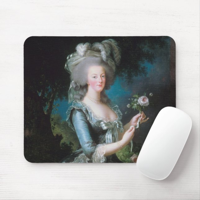 Marie Antoinette with a Rose by Elisabeth Le Brun Mouse Pad (With Mouse)