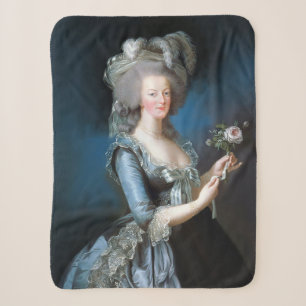 Marie Antoinette with a rose Sherpa Blanket