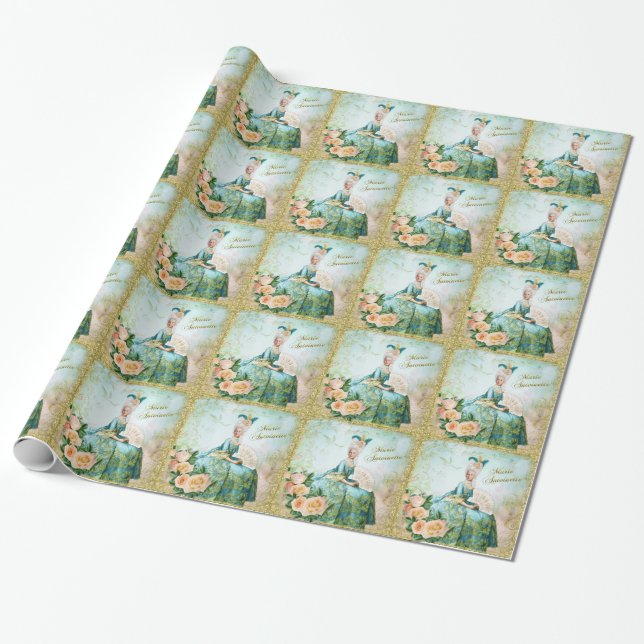 Marie Antoinette Wrapping Paper Emerald Garden (Unrolled)