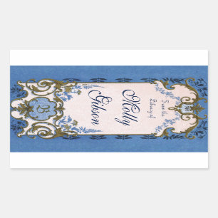Marie Antoinette's Blue Bookplate Rectangular Sticker