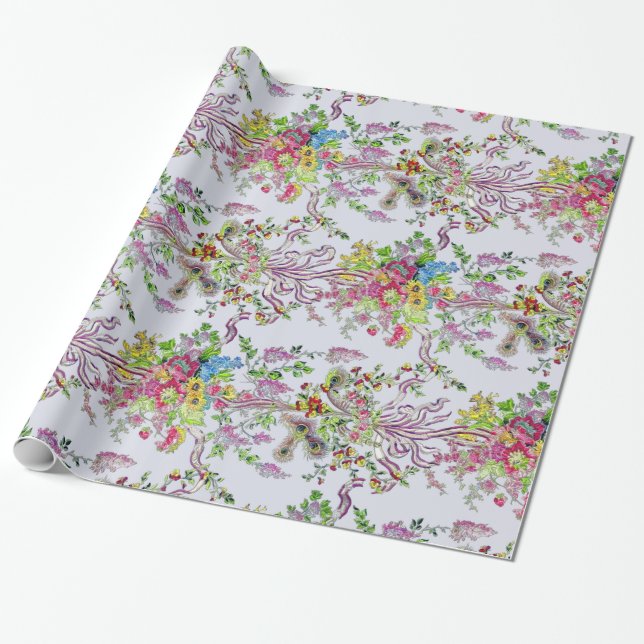 Marie Antoinette's Boudoir Wrapping Paper (Unrolled)