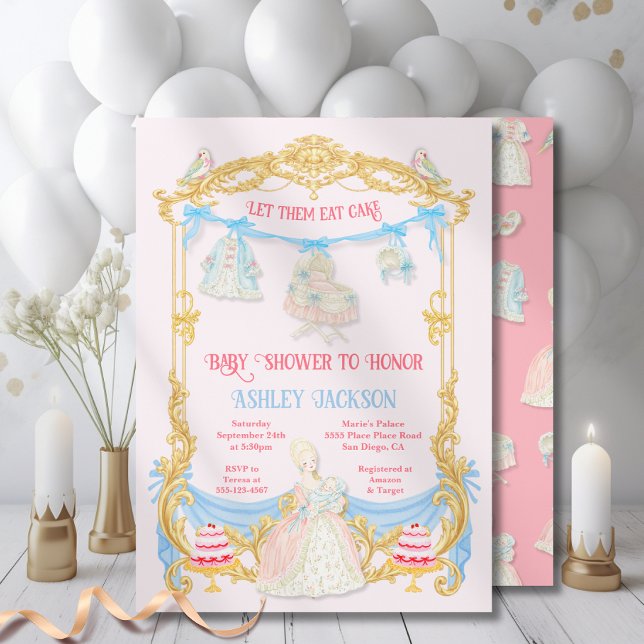 Marie Antoniette Let them eat cake Baby Shower Invitation (Creator Uploaded)