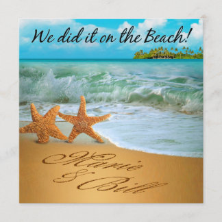 Marie & Bill Starfish Couple Beach Reception Invitation