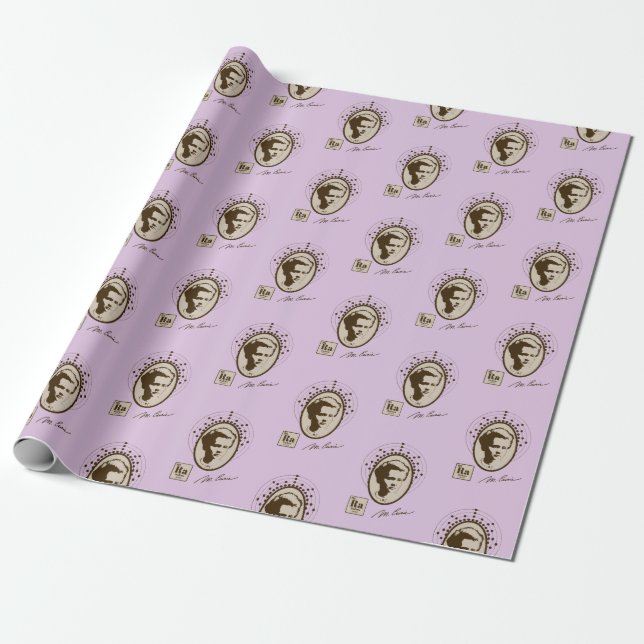 Marie Curie - Lavender Wrapping Paper (Unrolled)