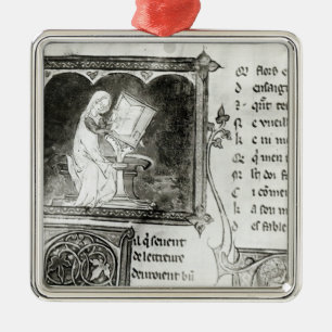Marie de France  writing Metal Ornament