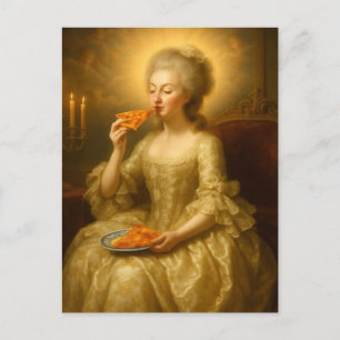 Marie Eating Pizza Digital Art Postcard