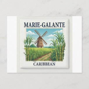 Marie-Galante Guadeloupe Caribbean Windmill Tile Postcard