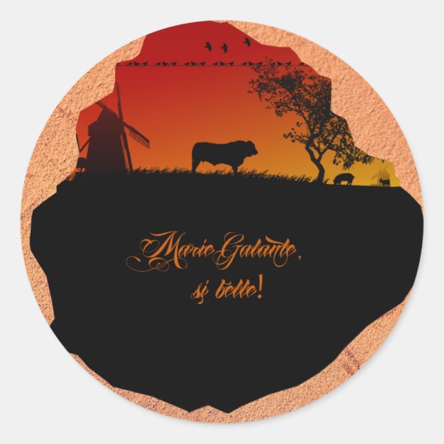 Marie-Galante island Classic Round Sticker (Front)