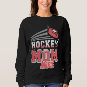 Marie Hockey Mom With Puck Womens Sweatshirt