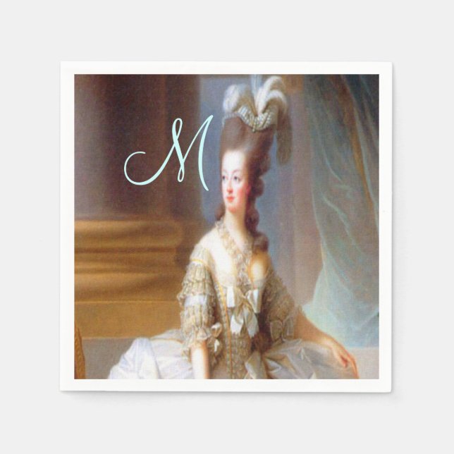 Marie Monogram Elegant French Chic Napkin (Front)