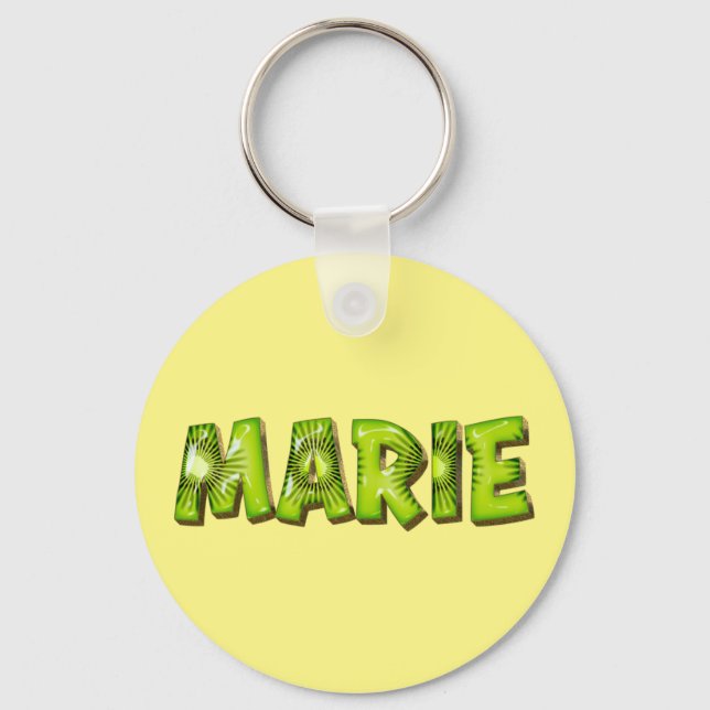 Marie Name Kiwi Design Keychain (Front)