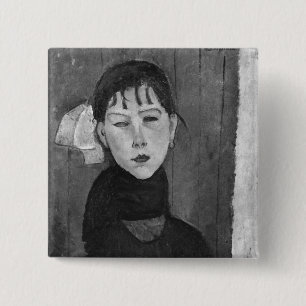 Marie, young woman of the people 15 cm square badge