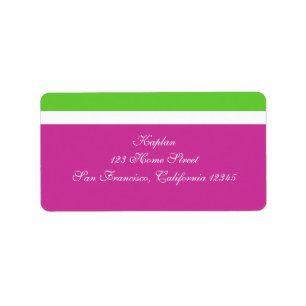 Marielle Address Label Pink Green Wedding Mitzvah