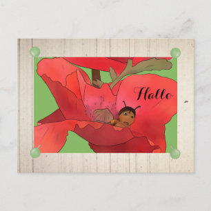 Marienkäfer im Mohn Postcard