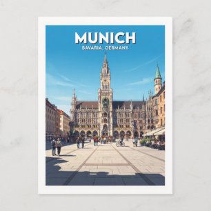 Marienplatz and Neues Rathaus Munich Germany Gift Postcard