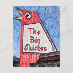 Marietta Georgia Big Chicken restaurant painting Postcard