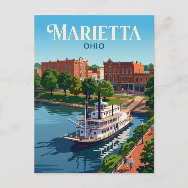 Marietta Ohio Postcard (Front)