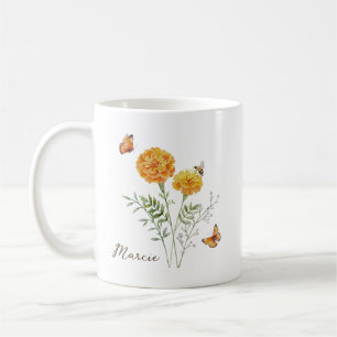 Marigold Birth Month Flower Coffee Mug