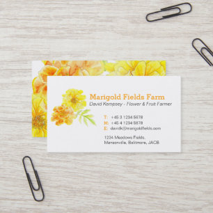 Marigold farmer / flower grower business cards