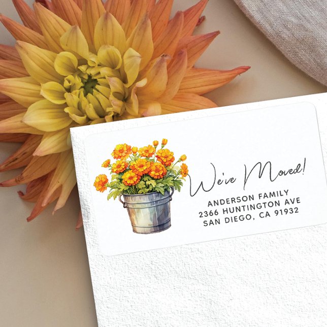Marigold Floral Address Label (Creator Uploaded)