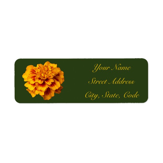 Marigold Floral Return Address Labels (Front)