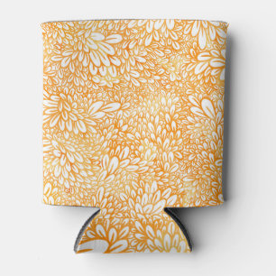 Marigold Floral: Simple Orange Pattern Can Cooler