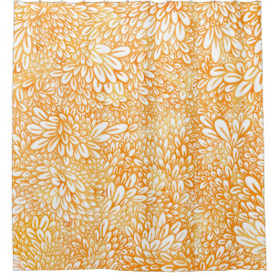 Marigold Floral: Simple Orange Pattern Shower Curtain