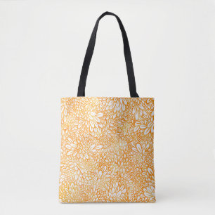 Marigold Floral: Simple Orange Pattern Tote Bag