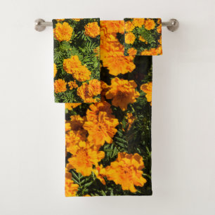 Marigold flower Blossom Bath Towel Set