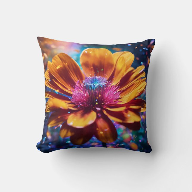 marigold flower design pillow  (Front)