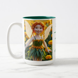 Marigold Flower Fairy Two-Tone Coffee Mug