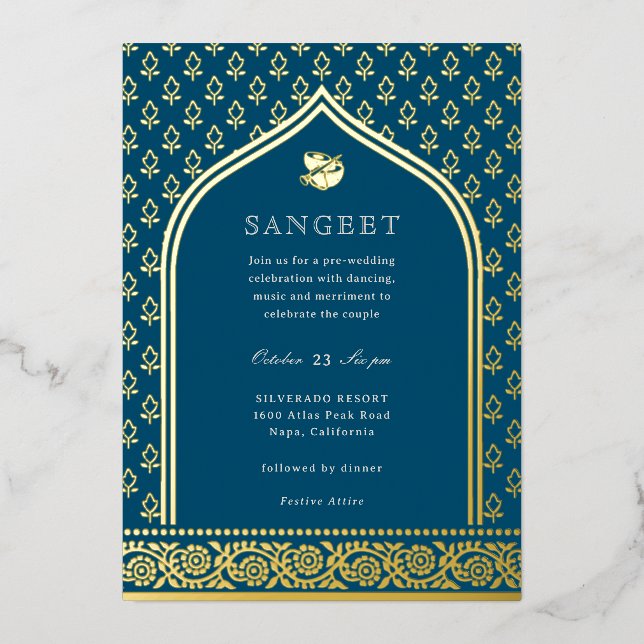 Marigold Flower Indian Floral Sangeet Gold (Front)