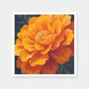 Marigold Flower   Watercolor Floral Painting Napkin