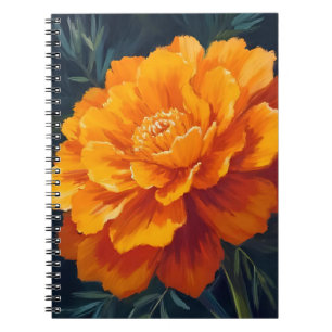 Marigold Flower Watercolor Floral Painting Notebook