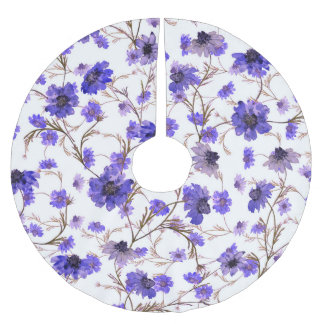 Marigold flowers, floral seamless wallpaper brushed polyester tree skirt