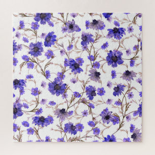 Marigold flowers, floral seamless wallpaper jigsaw puzzle