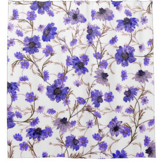 Marigold flowers, floral seamless wallpaper shower curtain