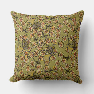 Marigold Flowers French Horn Pattern Cushion