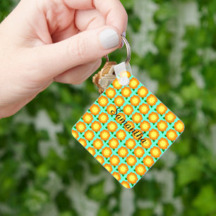 Marigold Flowers Key Ring