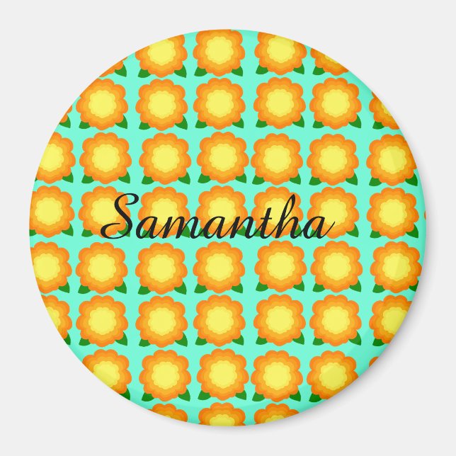 Marigold Flowers Magnet (Front)