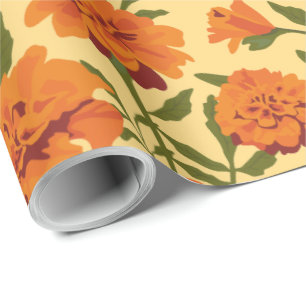 Marigold Flowers Pattern Wrapping Paper