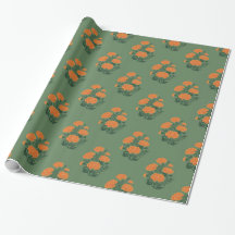 Marigold green wrapping paper