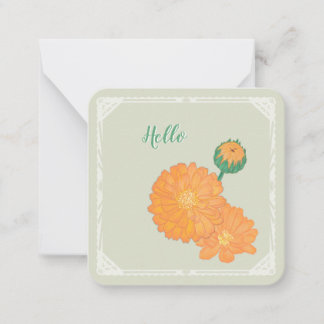 Marigold “Hello” Flat Note Card
