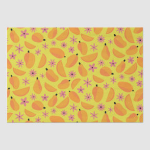Marigold Mango Fruit and Flowers Pattern  Tissue Paper