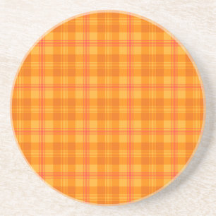 Marigold Medley Orange Tartan Sandstone Coaster