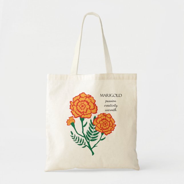 Marigold October Birth Month Flower Bag (Front)