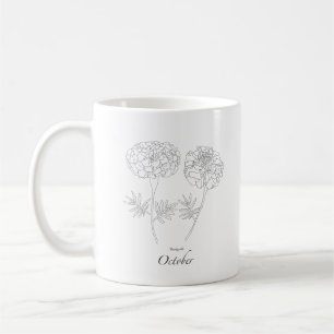 Marigold October Birth Month Flower Coffee Mug