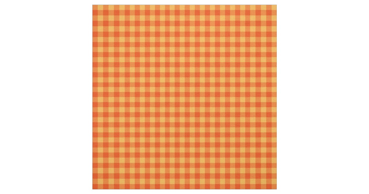 Marigold Orange and Yellow Check Gingham Pattern Fabric ...