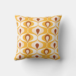 Marigold Orange Ogee oval Pattern Cushion